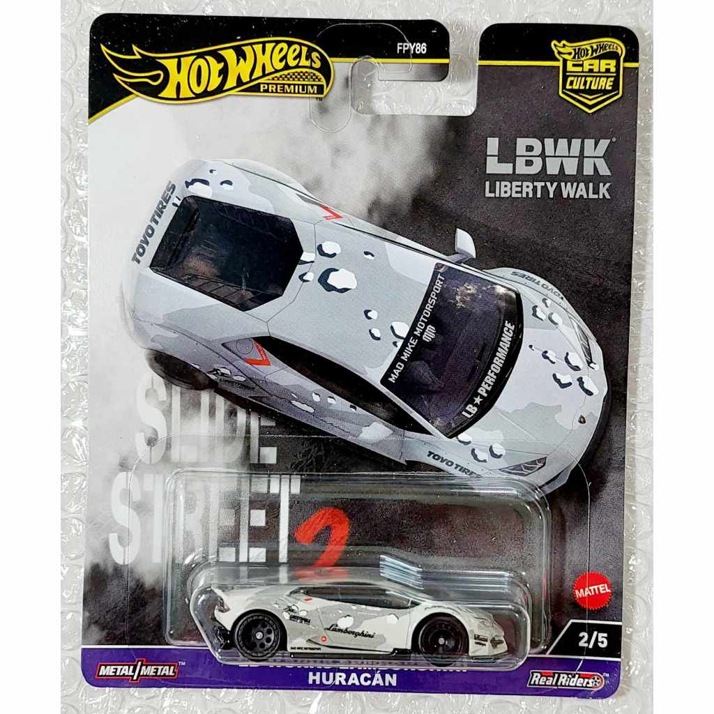 i15 โมเดลรถแลมโบฮูราแคนขนาดเล็ก Hot Wheels Slide Street LW Liberty Works Lambor ghini Huracan ใหม่