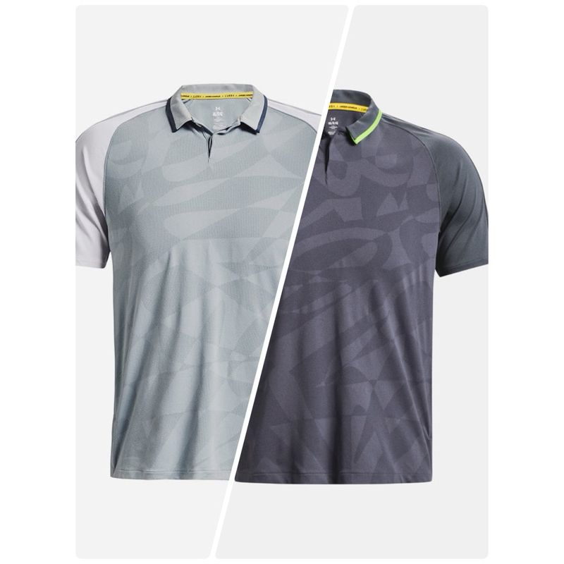 UNDER ARMOUR Men's Under Armour Curry Souvenir Jacquard Polo - Gray POLO SHIRTSSKU 1377405-465