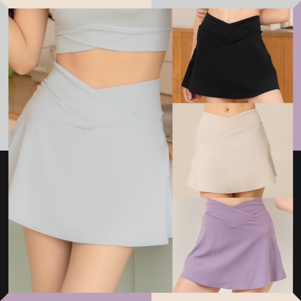 Darlyn - Bloom skirt กระโปรงสั้นผู้หญิง กระโปรงออกกำลังกาย กระโปรงกางเกงกีฬา เอวสูง มีซับใน