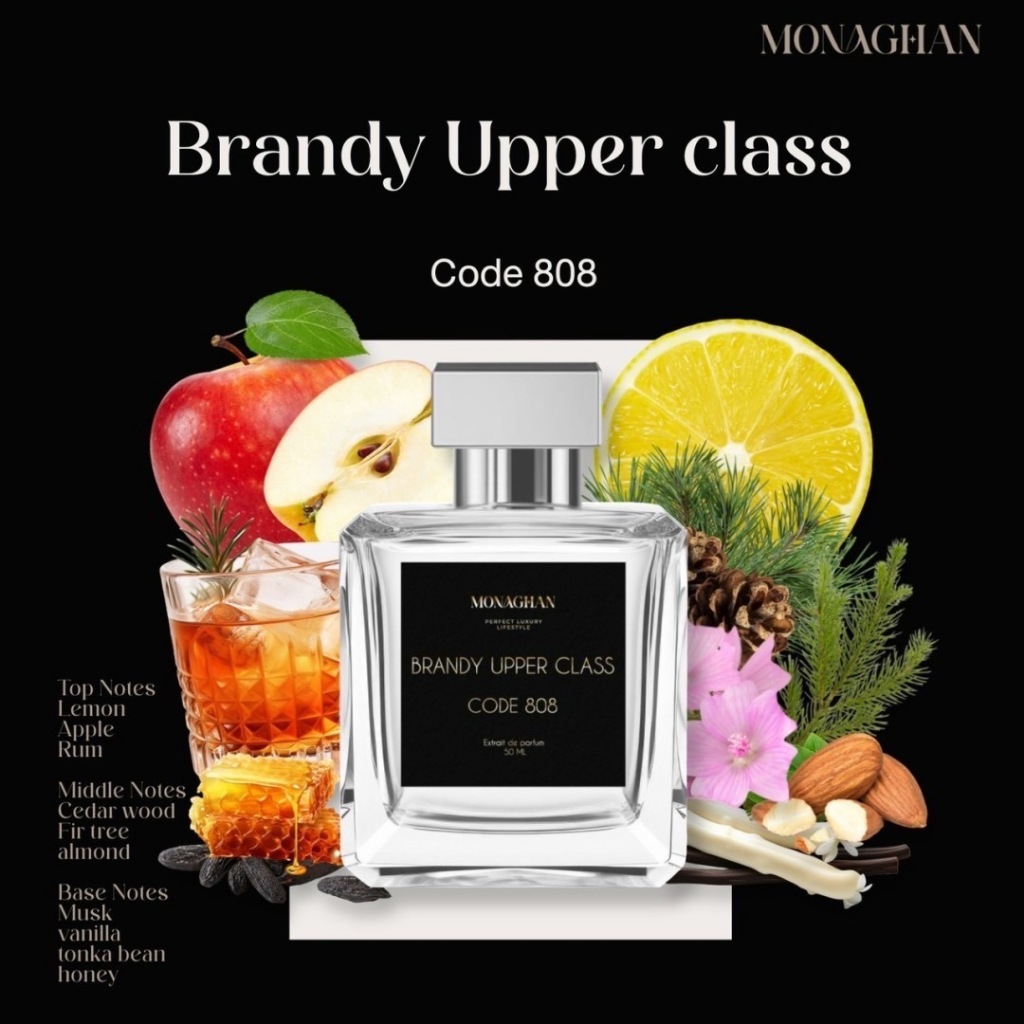 Brandy Upper class Code 808 น้ำหอมผู้ชาย กลิ่นเหล้ารัม แบดๆ หวานๆ ขี้เล่นเป็นงาน  Monaghan Perfume โ