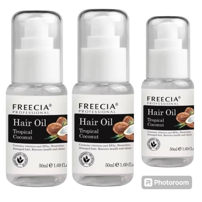 🌴🥥🌴 ฟรีเซีย แฮร์ ออยล์ Freecia Hair oil 50ml เซรั่มบำรุง ผมแห้งเสีย ขาดน้ำหนัก กลิ่นมะพร้าวหอมสดชื่น