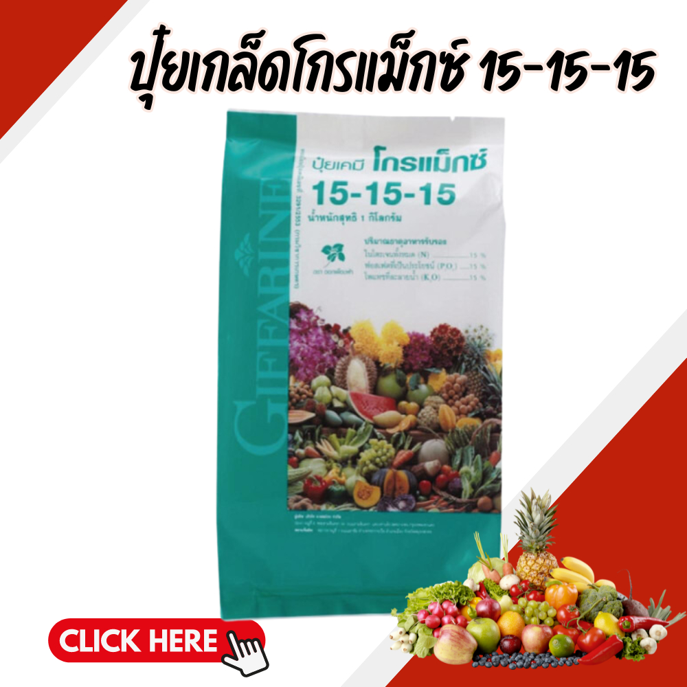 ปุ๋ยเกล็ดโกรแม็กซ์ 15-15-15 ปุ๋ย ปุ๋ยกิฟฟารีน