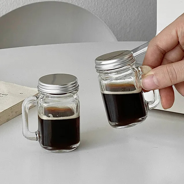Impresso ขวดแก้วกาแฟ 35ml ขนาดเล็ก แบบพกพา มีฝาปิด สําหรับใส่ตัวอย่างกาแฟ น้ําผึ้ง mini เอสเปรส รับปาร์ตี้ บาร์ วอดก้า
