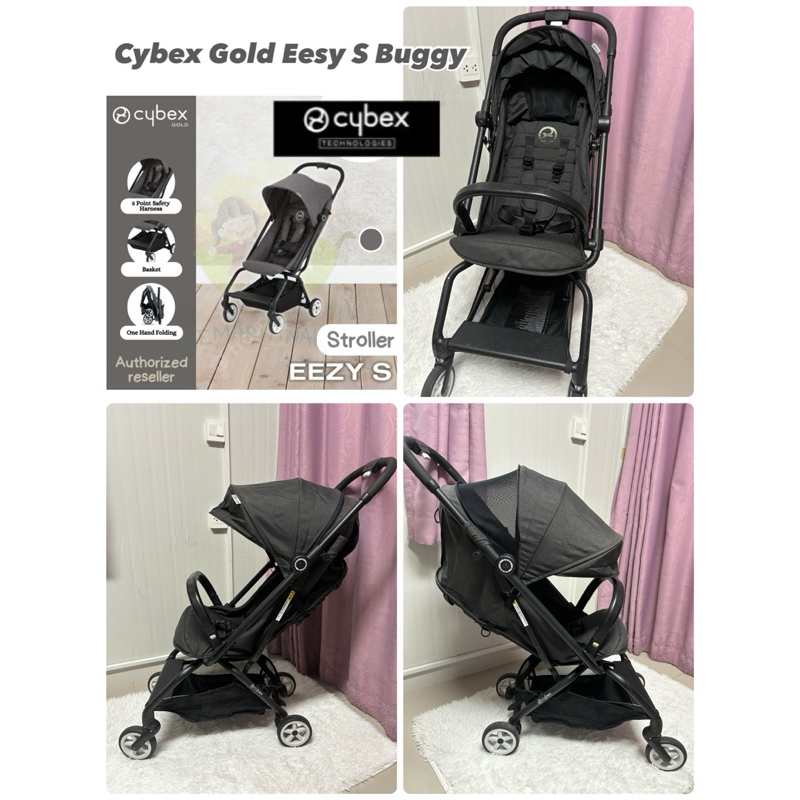 6เเดือน-4ปี รถเข็นเด็ก มือสอง*ตำหนิสีหลังคาเฟส Cybex Gold Eezy S Buggy  หิ้วขึ้นเครื่องบินได้  พับได