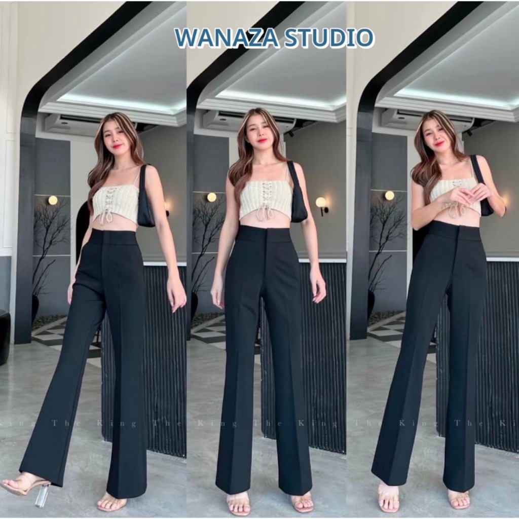 WT25 รุ่น ขาม้า (2ตะขอและซิปข้าง) กางเกงขาม้า กางเกงขายาวผู้หญิง กางเกงเอวสูง ผู้หญิง เก็บพุง ทรงเป๊ะใส่สวย ใส่ทำงานสวย
