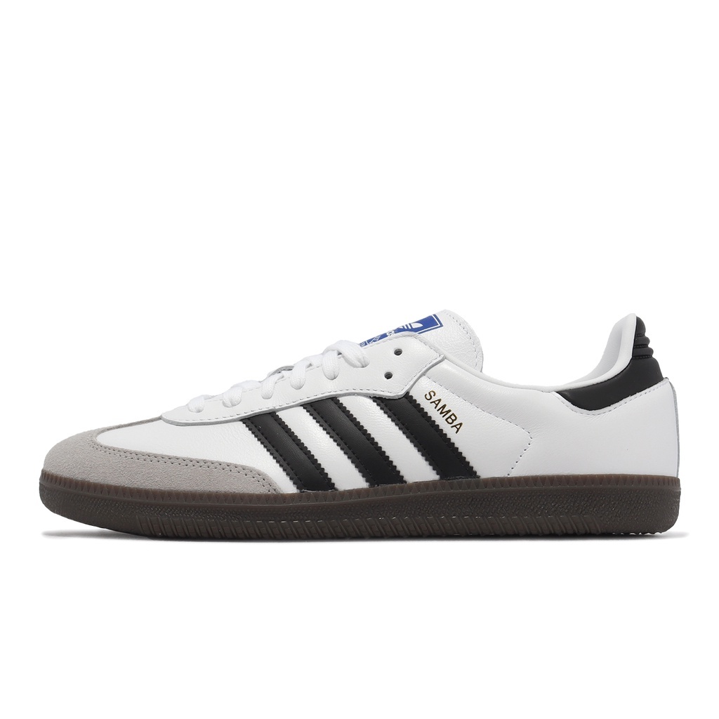 Adidas รองเท้าลำลอง Samba OG ผู้ชายและผู้หญิงสีขาวและสีดำรองเท้าหนังนิ่มคลาสสิกรองเท้าฝึกอบรมศีลธรรม