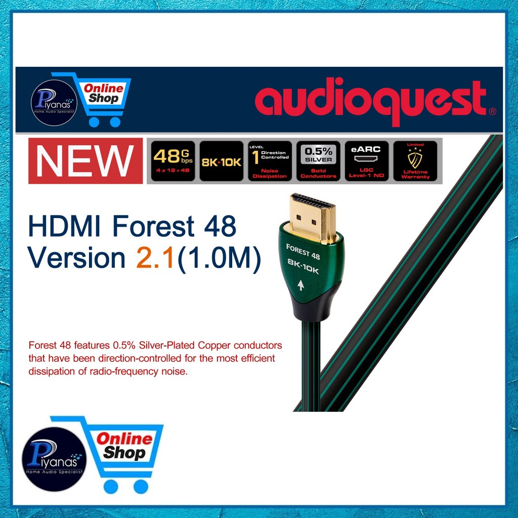 AUDIOQUEST : HDMI-FOREST 48 VERSION 2.1 (1.0M) /piyanas electric/ปิยะนัส อิเล็คทริคส์