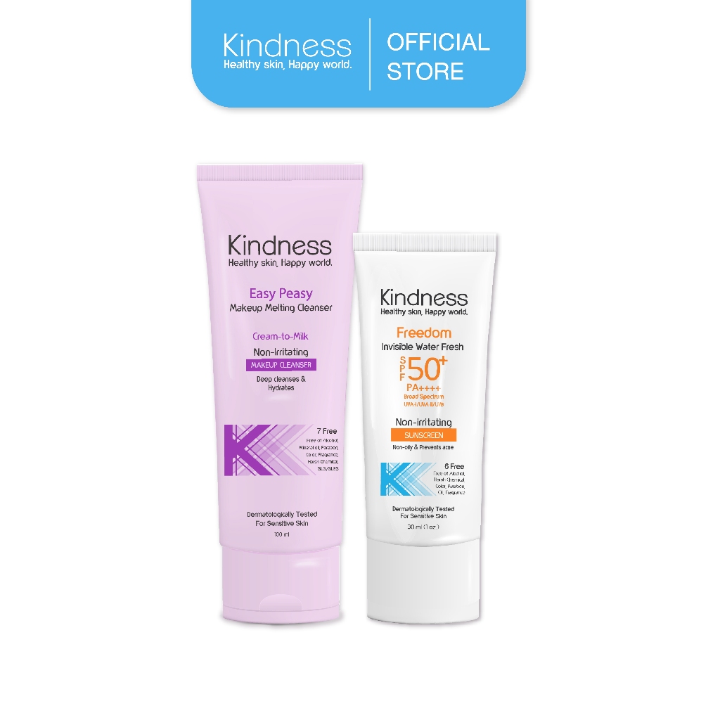 เซ็ตบำรุงผิวเซ็นสิทีฟ (กันแดด+คลีนเซอร์) Kindness Duo Sensitive Set