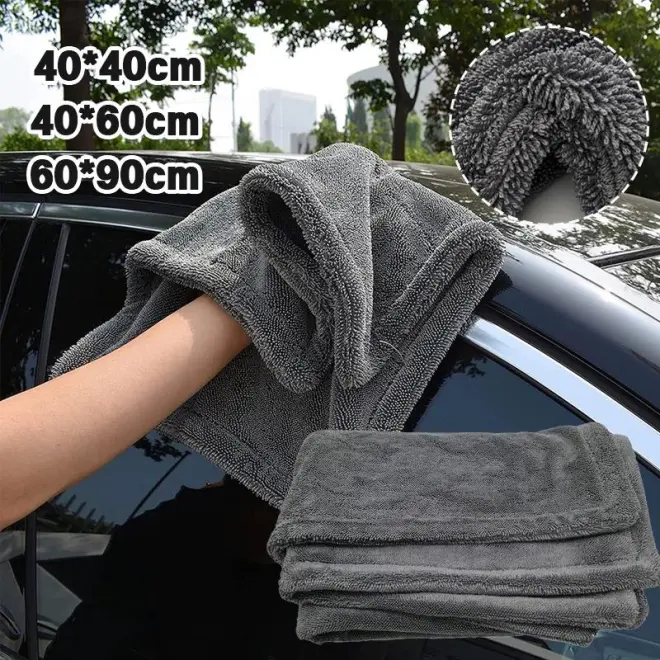 ผ้าเช็ดรถ ผ้าซับน้ำ Extra Dry ปาดทีเดียวแห้ง หนานุ่ม ไม่เป็นรอยขนแมวโดยไม่ต้องบิดน้ำ หนานุ่ม ไร้ขอบ ปลอดภัยต่อสีรถ