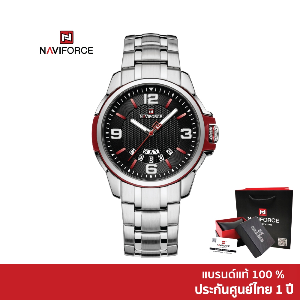 Naviforce นาฬิกาข้อมือผู้ชาย สปอร์ตแฟชั่น NF9215S สายสแตนเลสสตีล กันน้ำ ระบบอนาล็อก