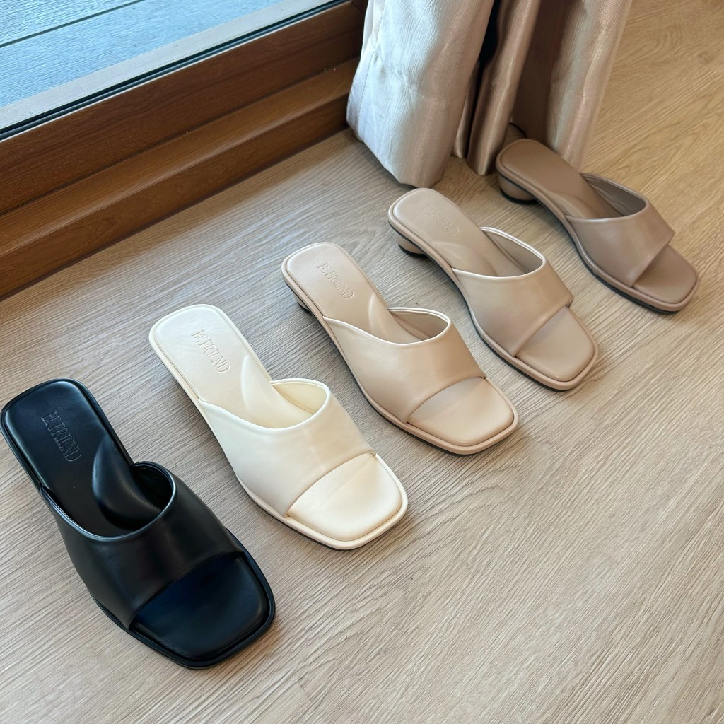 รองเท้าส้นสูง 1 นิ้ว ไซส์ปกติ36-41 เท้าอวบบาน+1 (ส้นกลมหนังนิ่ม) สวย เก๋ ใส่สบาย เก็บทรงเท้าดี