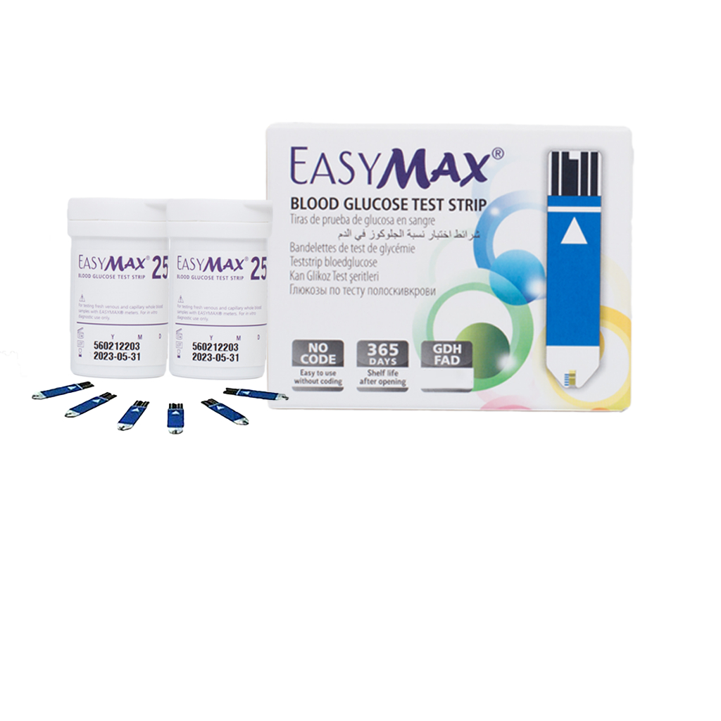 Strip/เขม EASYMAX แผ่นวัดน้ำตาล 50แผ่น แผ่นตรวจน้ำตาล แผ่นวัดระดับน้ำตาล