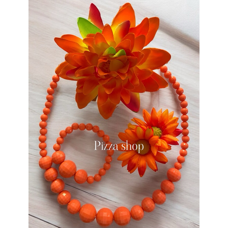 พร้อมส่งทันที เซ็ตทองกวาวดาเลีย ครบเซต4 ชิ้น สร้อยคอ กำไร ต่างหูหนีบ กิ้บติดผมดอกดาเลีย - รูปที่ 4