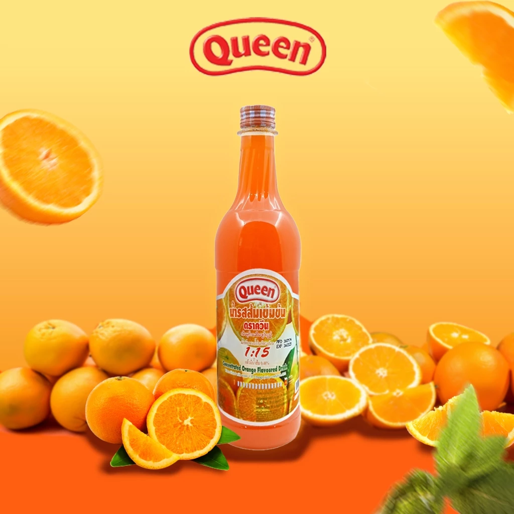 Queenน้ำรสส้มเข้มข้น ตราควีน 730 มล.
