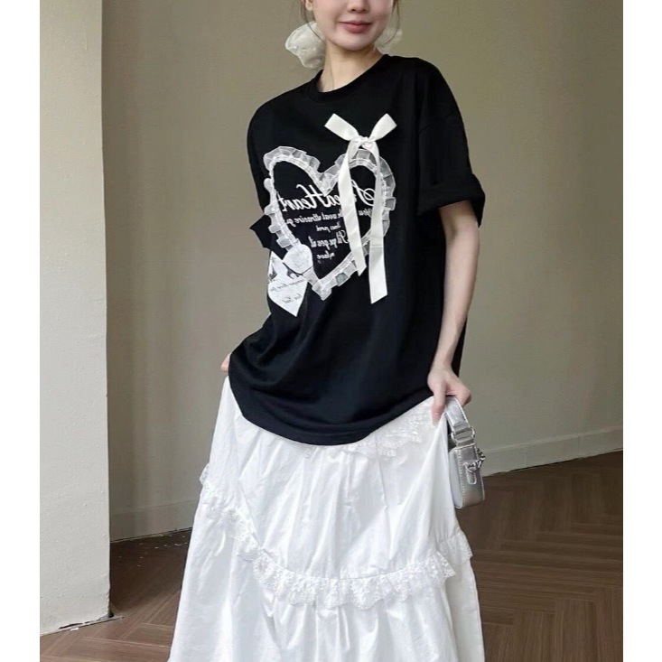 A596 เสื้อแต่งอะไหล่ เนื้อผ้าเสื้อเป็นผ้าคอตตอนอย่างดี มีความยืดหยุ่นสูงใส่สบายต้องมีค่ะ สก