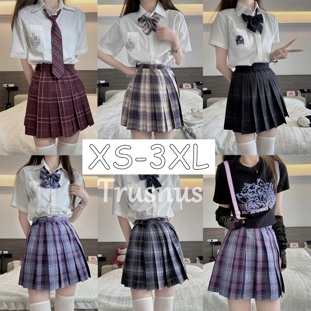 กระโปรงพลีท กระโปรงลายสก๊อต JK ชุดนักเรียน สไตล์ญี่ปุ่น คุณภาพสูง XS-3XL พร้อมส่งในไทย