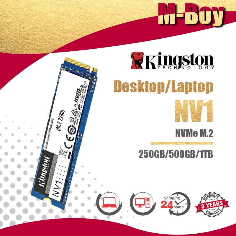 【สินค้าเฉพาะจุด】Kingston  NV1 250GB 500GB 1TB M.2 Nvme SSD PcIe 2280 Desktop&Laptop SSD