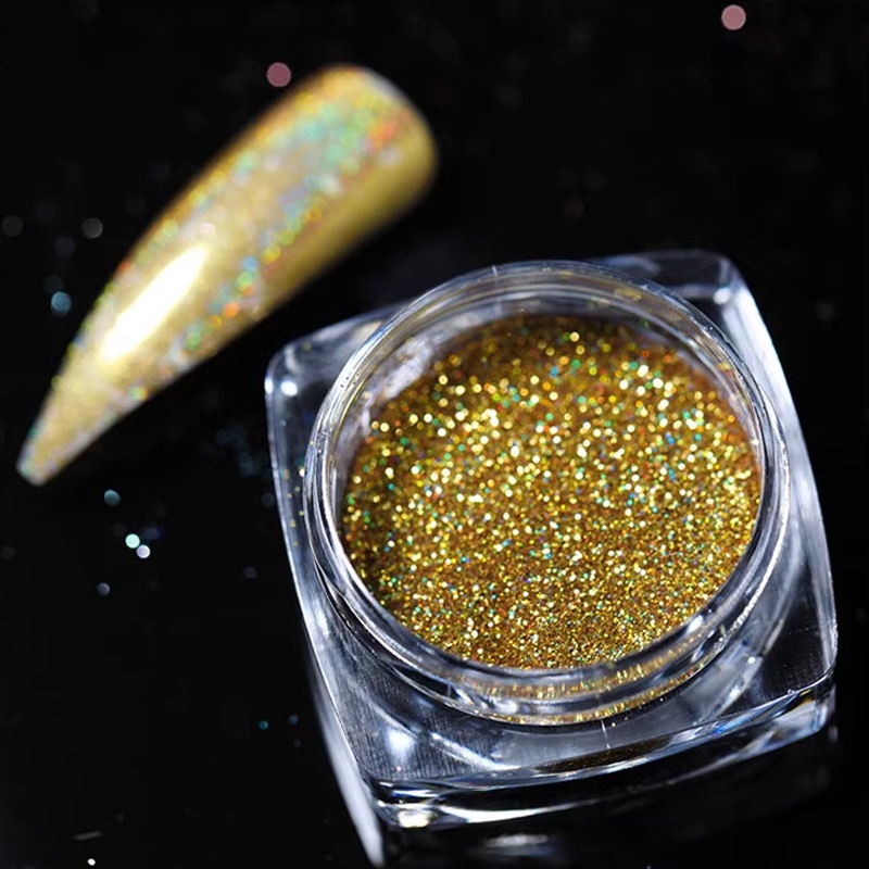 【Lemon】ผงกระจก ผงขัดเล็บ สีทอง สีเงิน ใช้กับสีทาเล็บเจล -LN