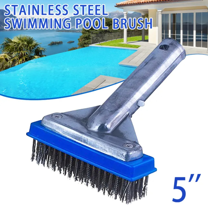 🔥5Inch Heavy Duty Wire Pool Brush Swimming Pool Cleaner Stainless Steel Bristles Cleaning Brush Pool Bottom Wall Cleanin