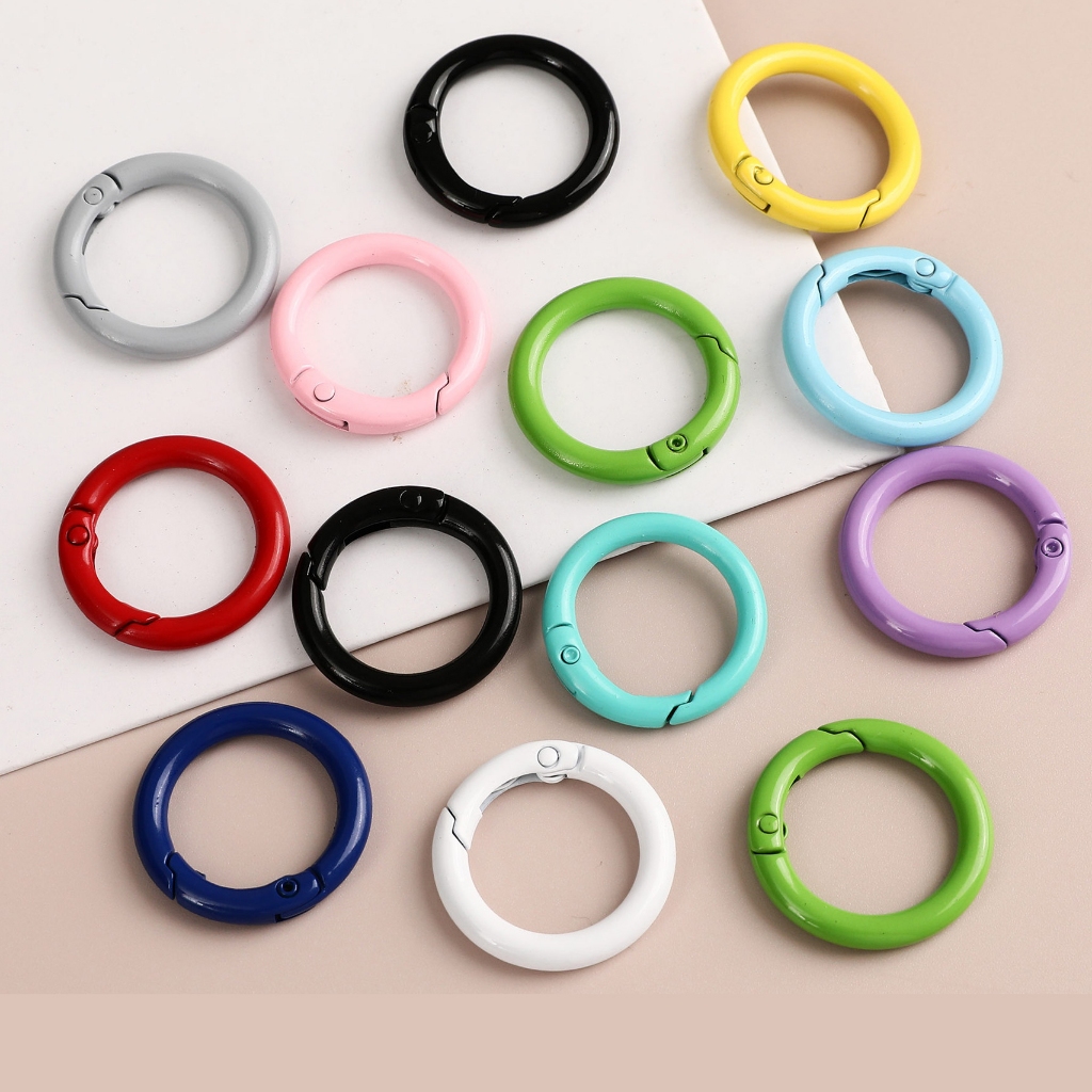 ห่วงกลมแแบบสปริง **เคลือบสี** ห่วง ห่วงสปริง หนา 4 มม. ราคา/ชิ้น