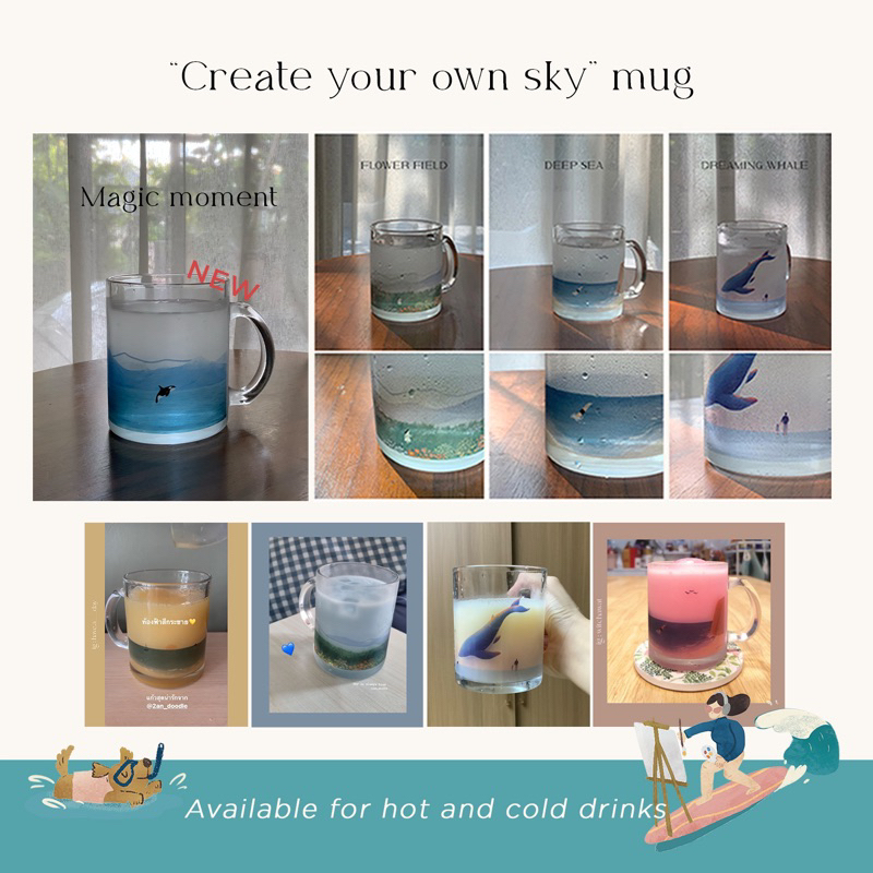 2an. แก้วน้ำใส แก้วมัค ภาพวิว สร้างท้องฟ้าให้กับแก้ว | create your own sky mug