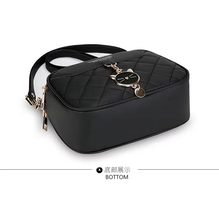 กระเป๋าสะพายข้างน่ารัก มีสามช่อง สามารถจุของได้เยอะ หนังpu - รูปที่ 4