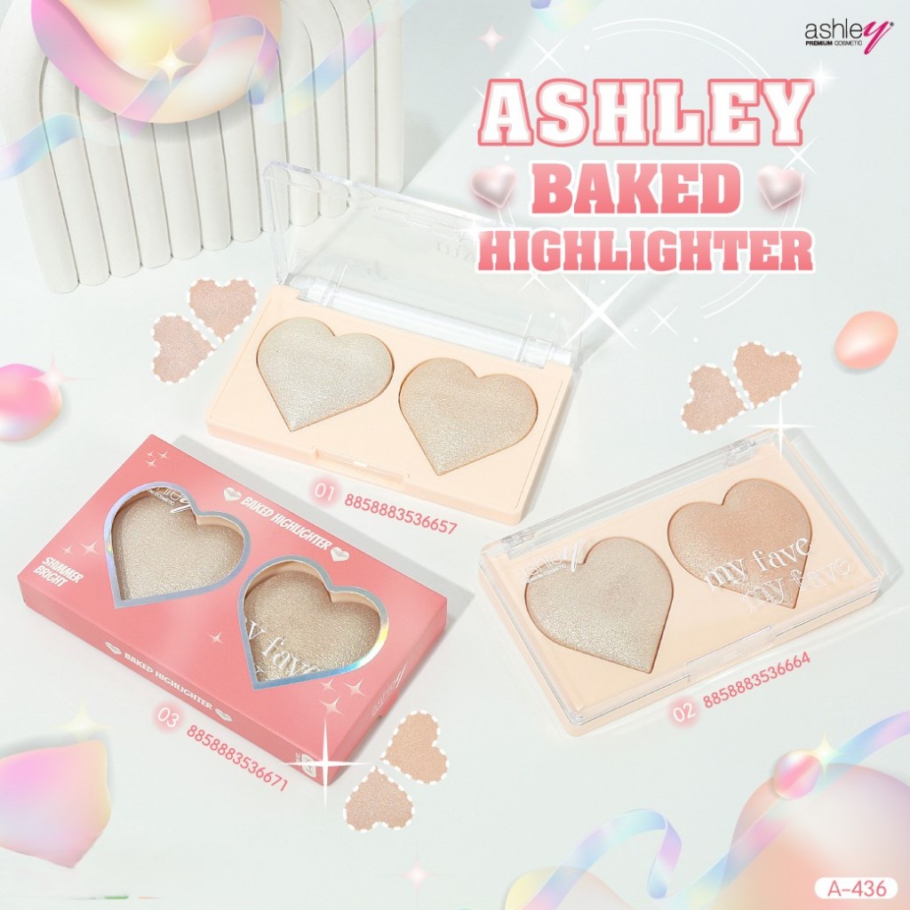 ASHLEY BAKED HIGHLIGHTER A-436 แอชลี่ย์ เบค ไฮไลท์เตอร์ ชิมเมอร์ เผยผิวฉ่ำโกลว์ ติดทน กันน้ำ