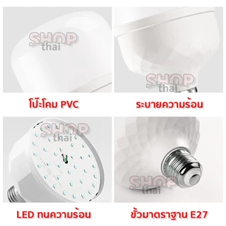 หลอดไฟ LED HighBulb(แสงขาว Light 6500K) 220V ขั้วE27 หลอดไฟประหยัดพลังงาน สว่างนาน 20,000 ชม.