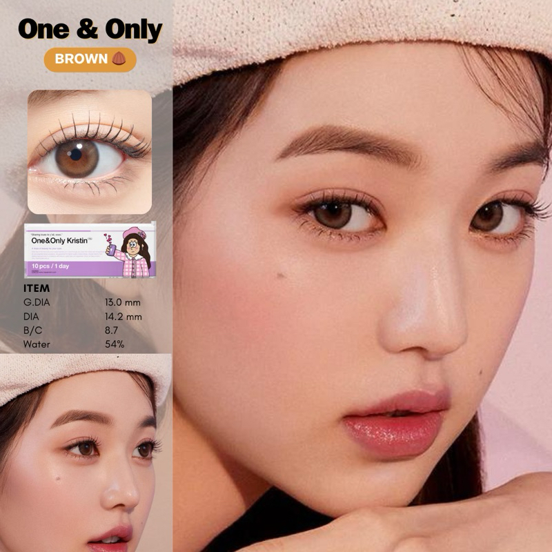 พร้อมส่ง คอนแทคเลนส์รายวัน one&only kristin 1 กล่อง 5 คุ่ 💗✨