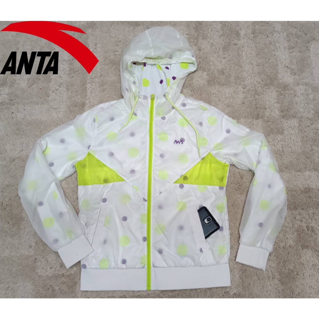 เสื้อผ้าร่มกีฬา เสื้อแจ๊กเก็ท jacket umbrella clothes เสื้อกันลม แบรนด์ ANTA มือ 2 ของญี่ปุ่น ไซส์ M