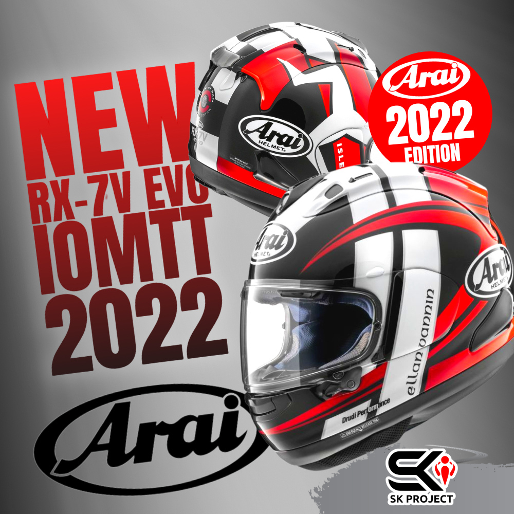 แถมฟรี !!! กระเป๋าใส่หมวกกันน็อค !! หมวกกันน็อค ARAI RX-7V EVO IOM TT2022-2023 ส่งไว!!! SK PROJECT S