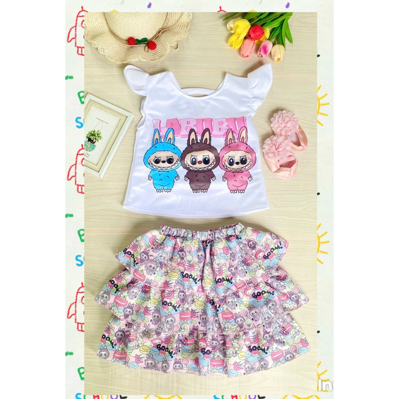 ชุดเจ้าหญิง ชุดเด็กลาบูบู้ 3ชั้น 2-7 ขวบ (01)