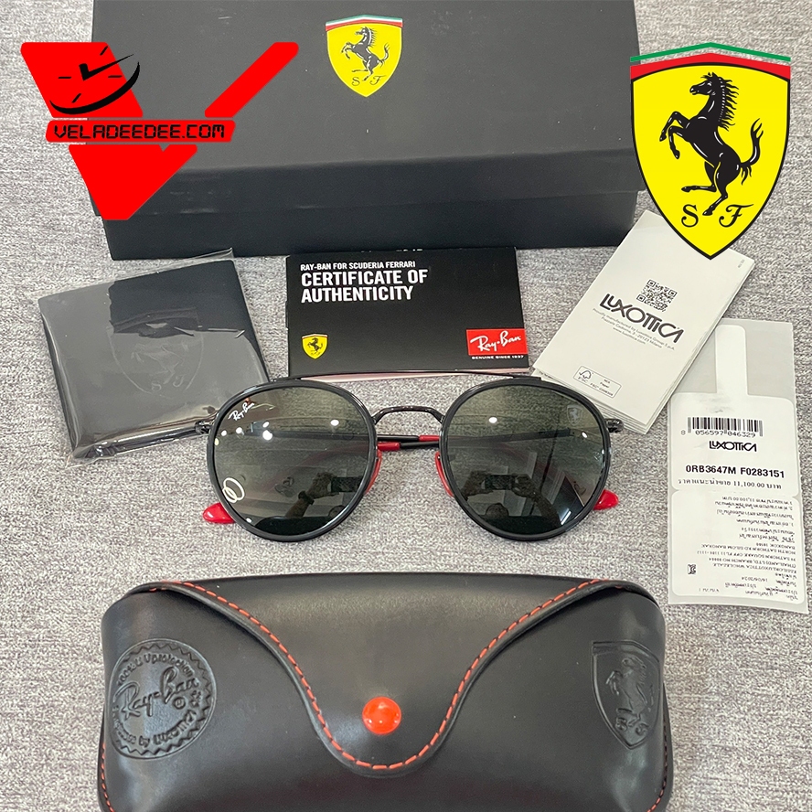 แว่นตากันแดด ยี่ห้อ RayBan FERRARI COLLECTION รุ่น RB3647M F0283151 ขนาด 51