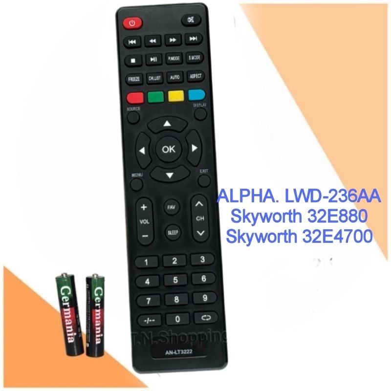 รีโมททีวี LCD/LED อัลฟ่า ALPHA LWD-236AA ใช้ร่วมกับ Skyworth 32E880 Skyworth 32E4700
