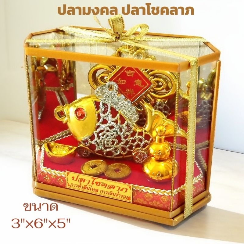 ปลามงคล ปลาทองโชคลาภ ของขวัญขึ้นบ้านใหม่ ของขวัญปีใหม่ วางประดับเสริมฮวงจุ้ย สินค้าพร้อมส่ง