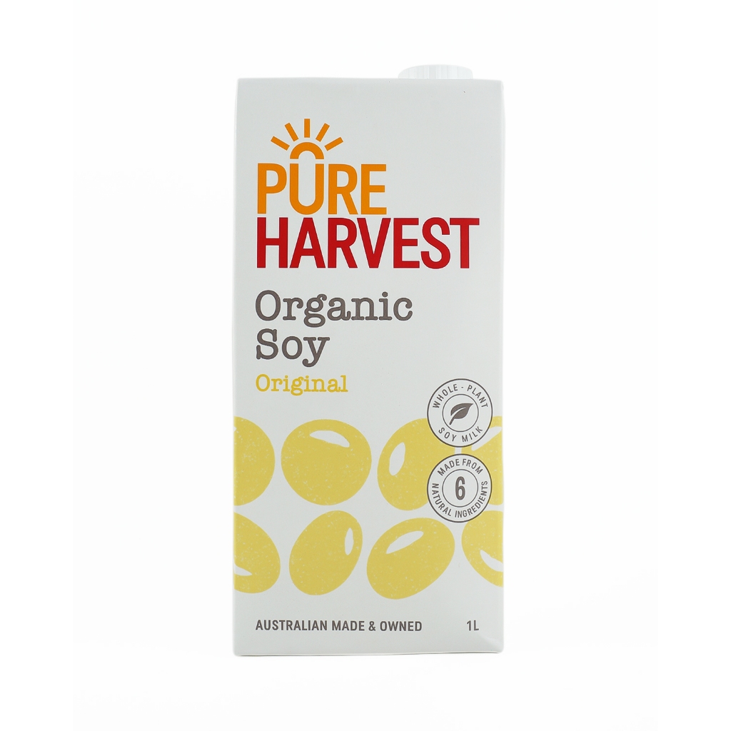 PureHarvest Organic Soy Original 1 Liter เพียวฮาร์เวสต์ ออร์กานิค น้ำนมถั่วเหลือง รสดั้งเดิม ออริจินัล 1 ลิตร