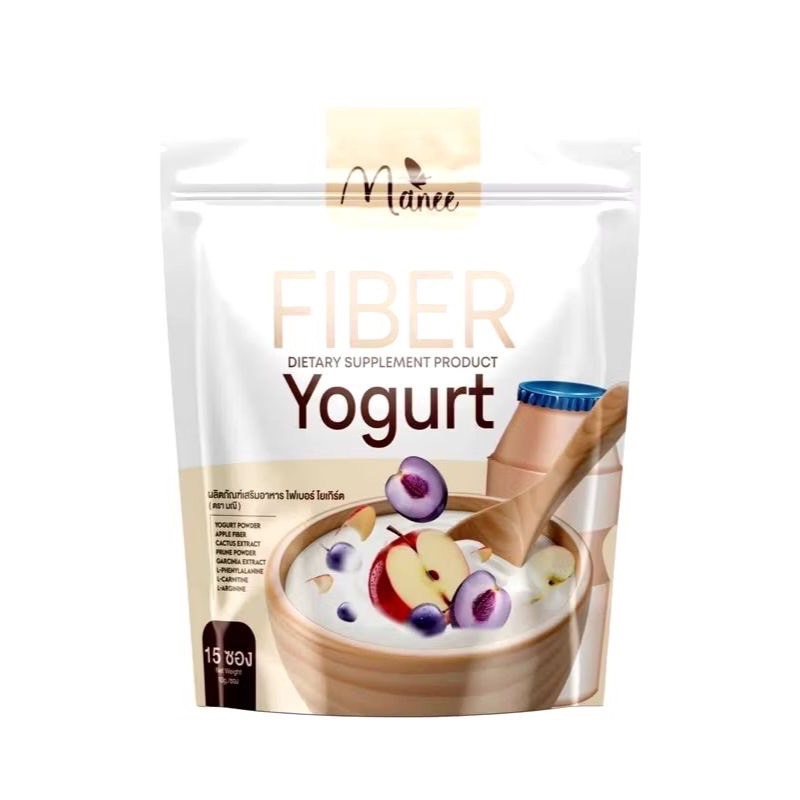 มณี ไฟเบอร์โยเกิร์ต ยาคูล Fiber yogurt manee(1ห่อ 15ซอง)