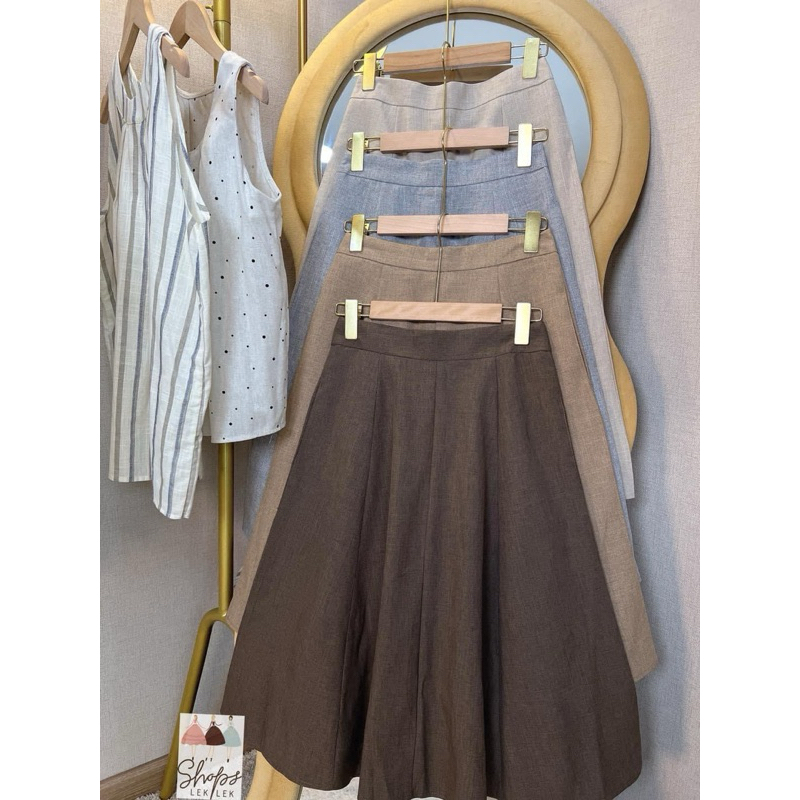 กระโปรงทำงานทรง8ชิ้นมีกระเป๋า(S01)