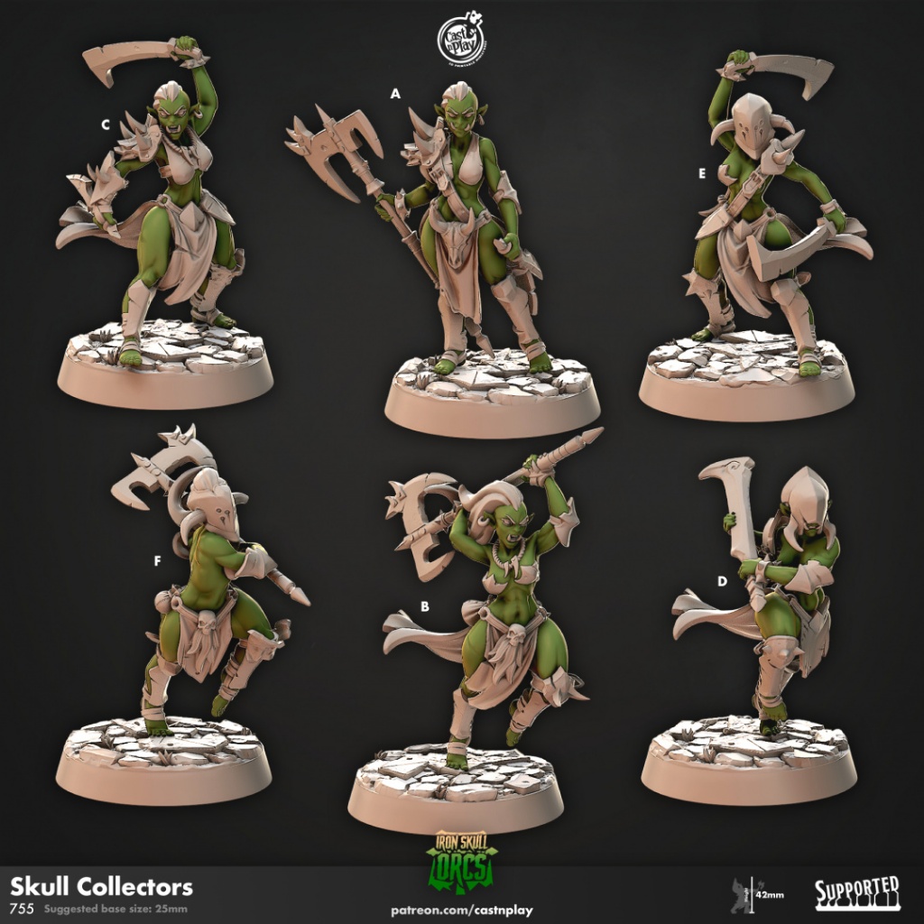 Skull Collectors - Iron Skull Orcs - Humanoid Orc / 32mm scale 3D printed miniature CNP