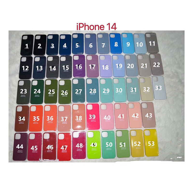 พร้อมส่งCaseกำมะหยี่โลโก้ เนื้อซิลิโคน สีพื้น สำหรับรุ่น iPhone14