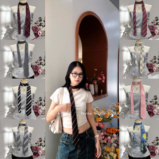 NECKTIE NUTTHA -👔 ୨୧ พร้อมส่ง เนคไทลายสก็อต ลายทาง necktie (แบบผูกเอง)