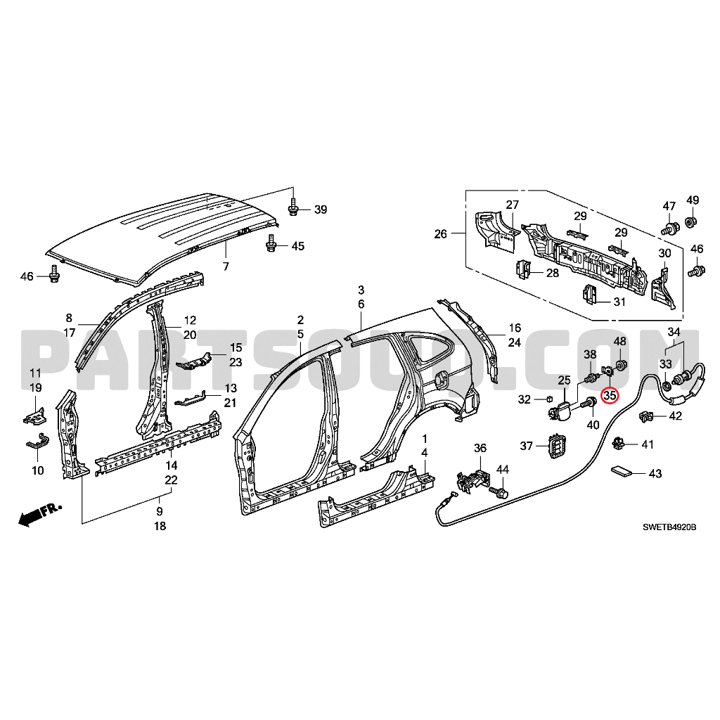 Spring Fuel Lid opener สปริงดีดฝาน้ำมัน กิ๊บดีดฝาน้ำมัน Honda CRV G3 | Stream RN | Odyssey RA | ใหม่แท้เบิกศูนย์