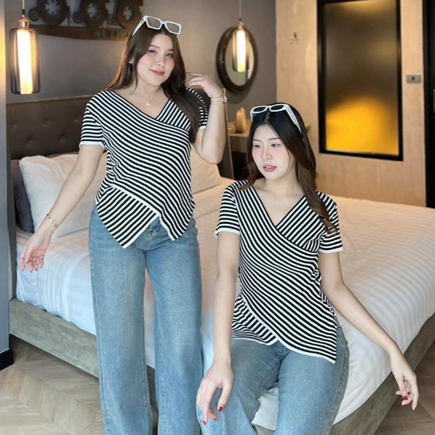 เสื้อเส้นสาวอวบ อก36-44นิ้ว เนื้อผ้านิ่ม ยืดได้มาก ใส่ได้หลายแบบ พร้อมส่ง-ชุดสาวอวบห้องผ้าน้องตู่(2509)