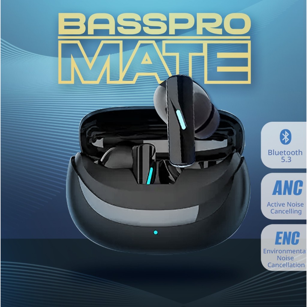 Basspro Mate หูฟังบลูทูธ แบบ in-ear ตัดเสียง ANC ไมค์ชัด แท้ 100% เบสหนัก เสียงใส