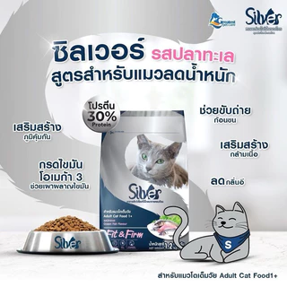 (แพคเกจแบ่งขาย) Silver อาหารแมว สำหรับแมวโต สูตรควบคุมความเค็ม ขนาด 1 กิโลกรัม