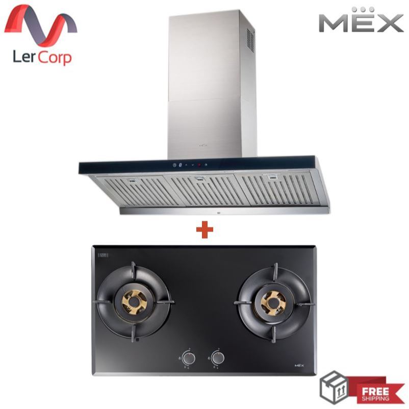 เตาแก๊ส MEX รุ่น V3772MHR + เครื่องดูดควันกระโจม MEX K635BFX90