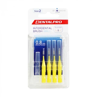 แปรงซอกฟัน 4 ชิ้น (ด้ามตรง ขนทรงกรวย) Dentalpro Interdental brush I-shape size 1-3,4pcs/pack