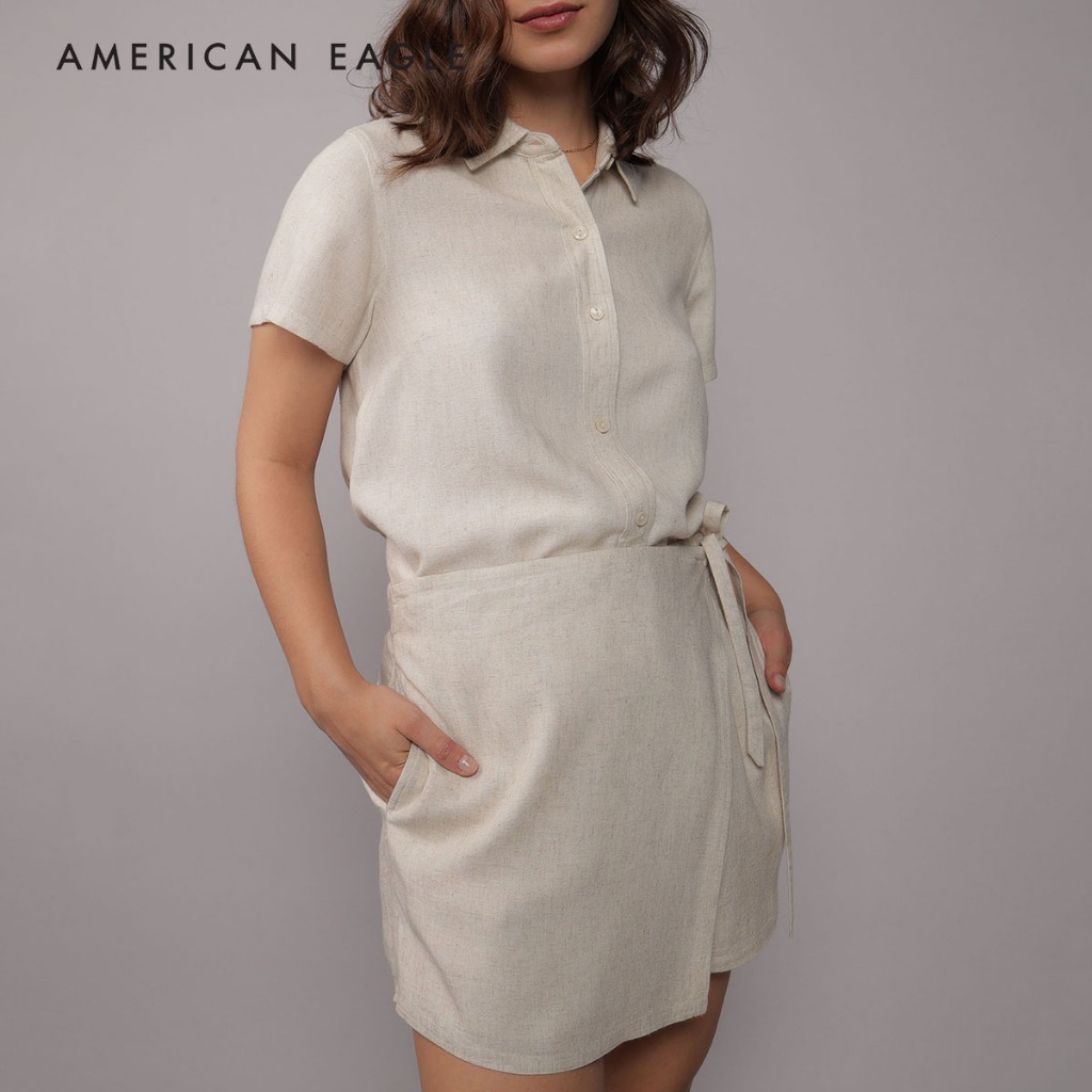 American Eagle Faux Wrap Skort กระโปรงกางเกง ผู้หญิง (EWSS 033-7865-109)