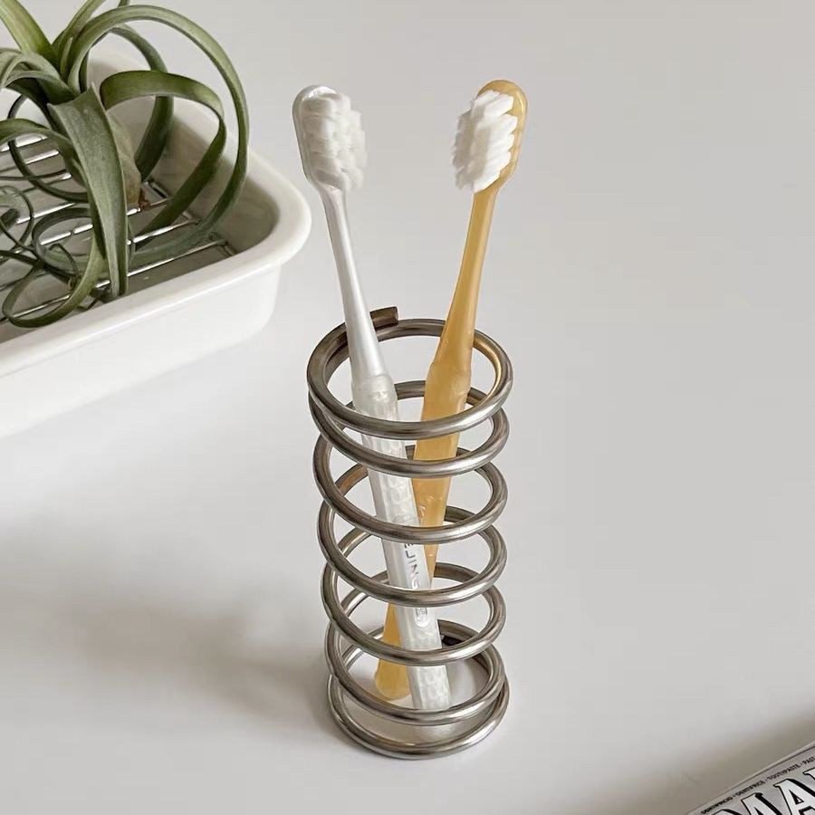 Spiral tube กระบอกใส่ของสแตนเลส ทรงเกลียว กันสนิม ใส่แปรงสีฟัน ปากกา ของจุกจิก