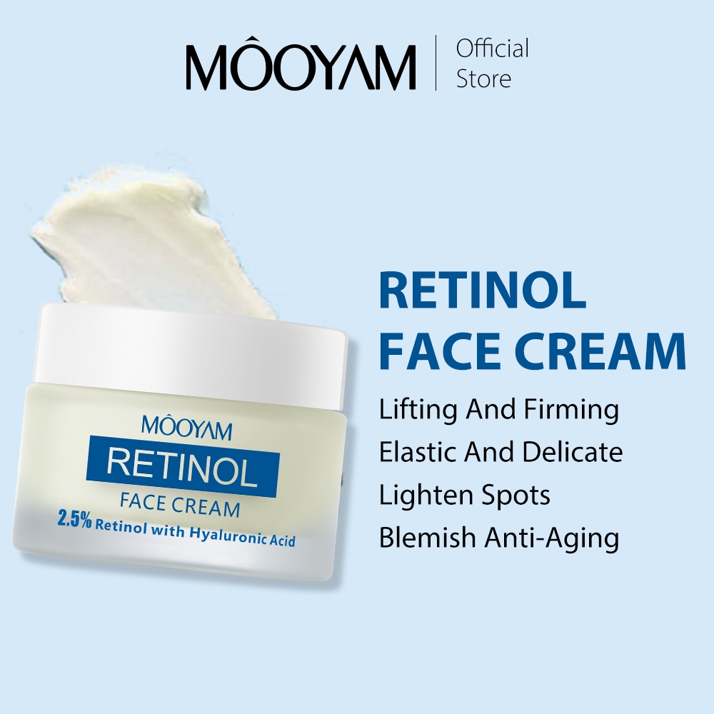 MOOYAM 2.5% Active Retinol Face Cream ลดริ้วรอย ไวท์เทนนิ่ง บํารุง เรตินอลครีมทาหน้า ครีมเรตินอล 50g